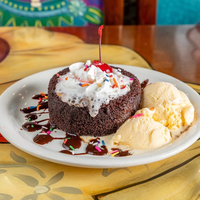 Lava Cake with Ice Cream.